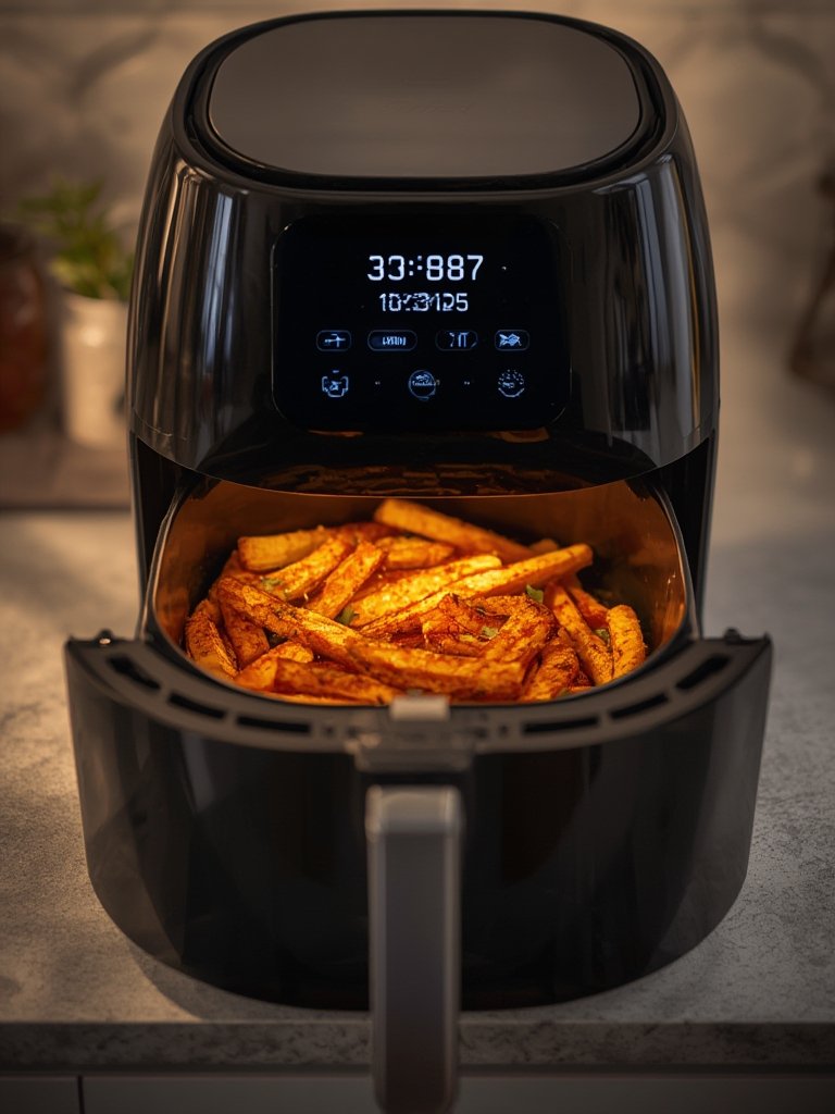 mini airfryer in action