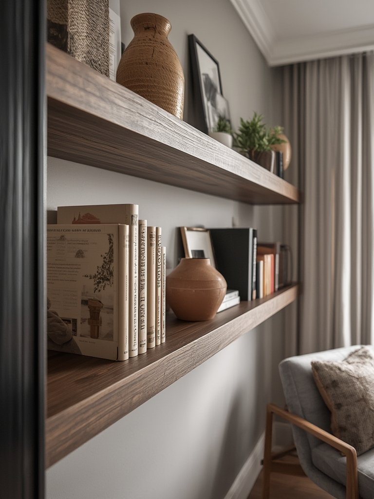 floating shelves in action